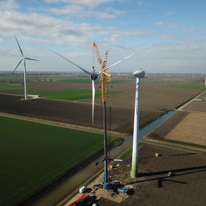 Dismantling 5xEnercon E66 in The Netherland