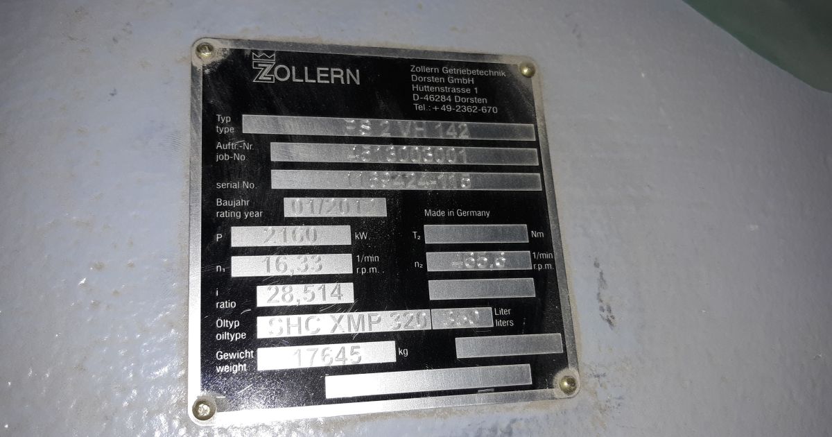 Zollern 2Stage Gear box Type PS2VH142