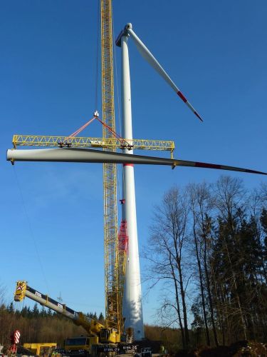 Aufbau einer Windenergieanlage